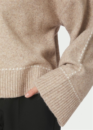 Roeme stitch strik Beige Melange Neo Noir